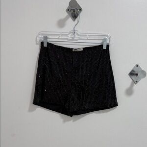 Black Sequin Women's Shorts